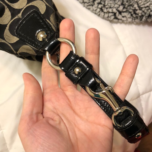 Black and gray Coach C patterned purse - Picture 4 of 6